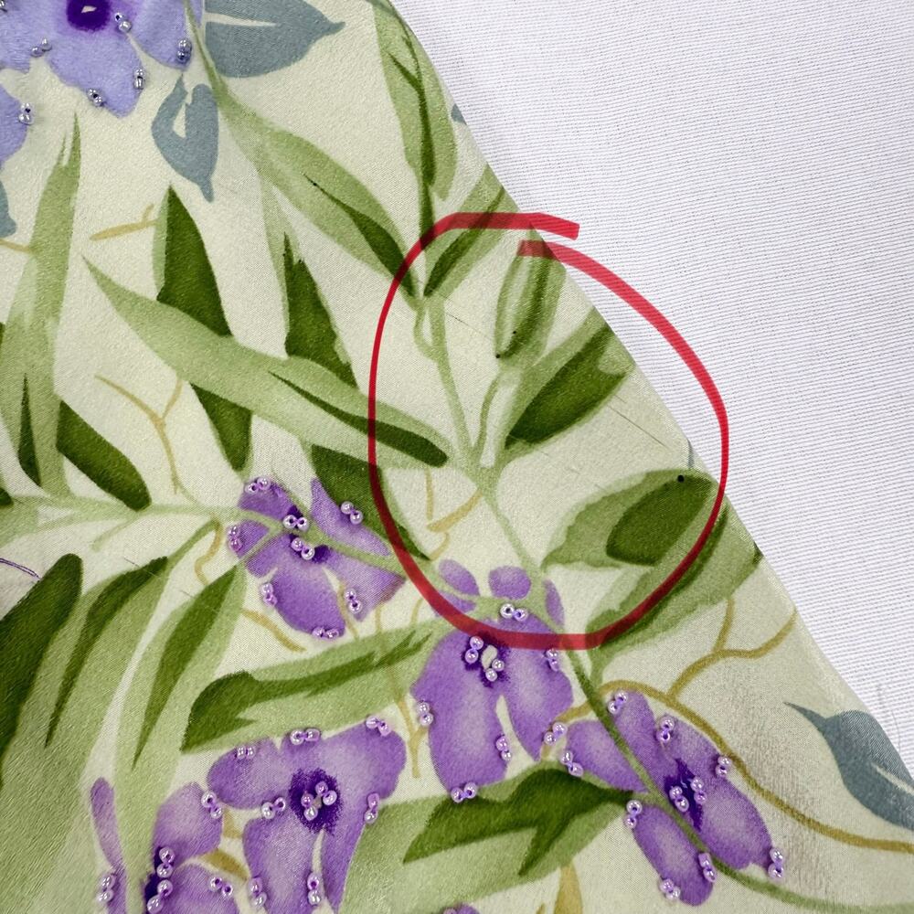 Vintage Chelsea & Violet Floral Beaded 100% Silk Slip Dress Women's Small - Picture 13 of 16